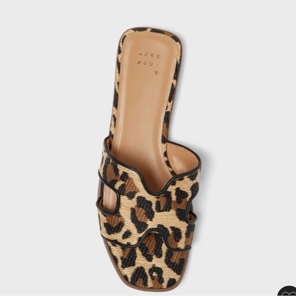 A New Day Leopard Print Slide Sandal - Women size 10